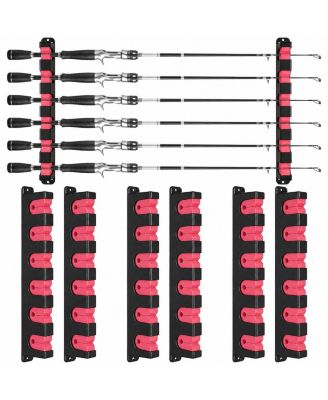 Wall Mount Fishing Rod Holder Rack Vertical Organizer Storage