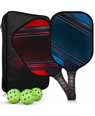 Pickleball Paddles Set 2 Rackets 3 Balls Carry Bag For Indoor Outdoor Play