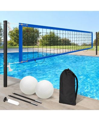 Adjustable Length Inground Pool Volleyball Net Set Heavy Duty Durable