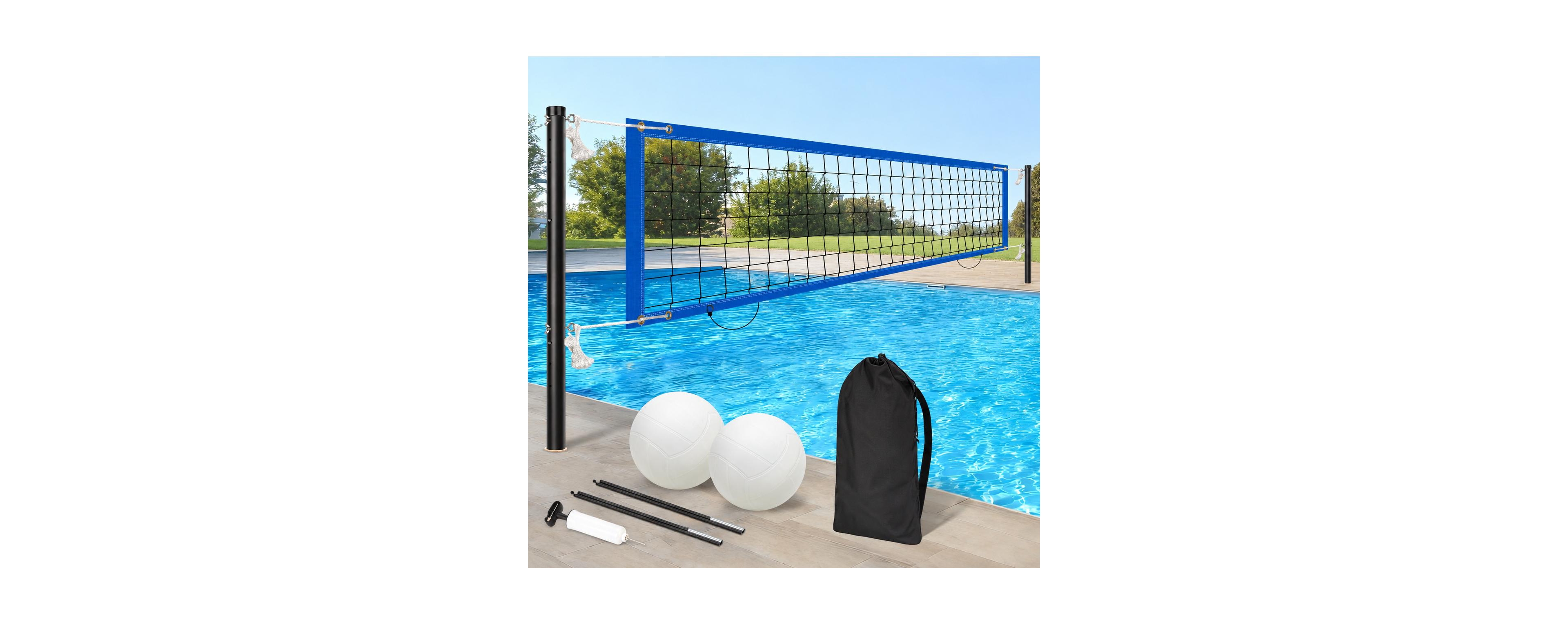 Furlihong Adjustable Length Inground Pool Volleyball Net Set Heavy Duty Durable