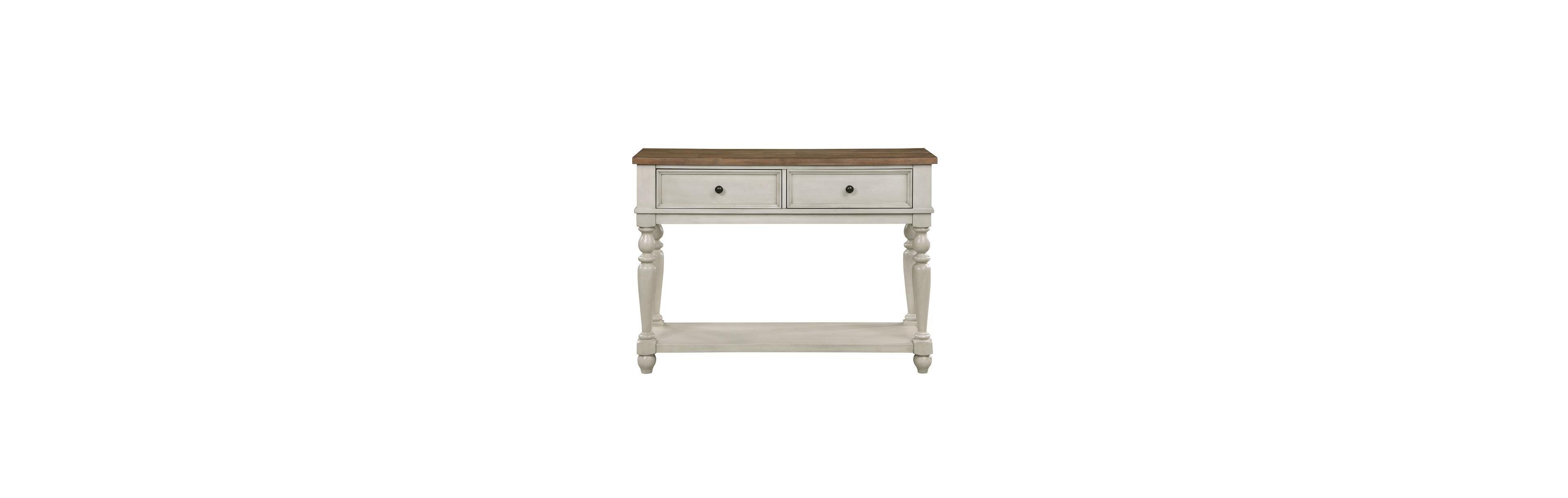 FurniFact Rustic Sideboard Solid Wood Vintage Console Table With Drawers
