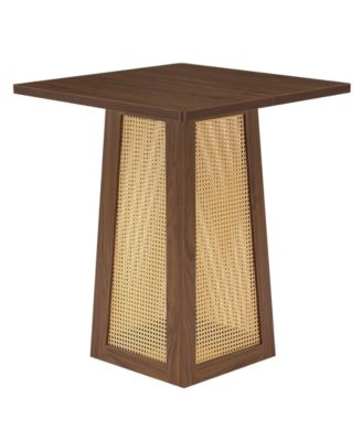 Counter Height Square Bar Table with Pedestal Base for 2 to 4 Persons