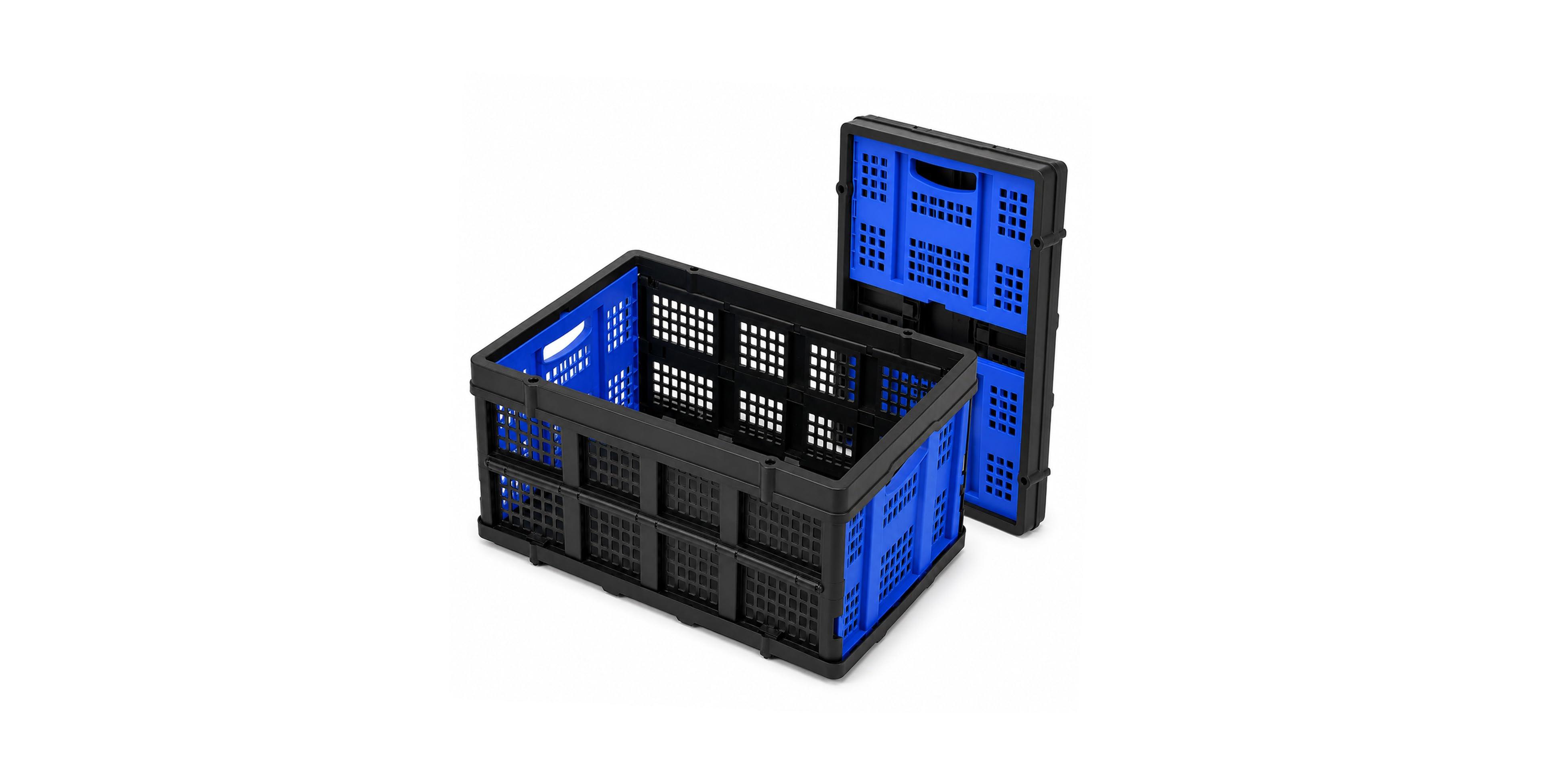 Xdovet 49L Collapsible Stackable Storage Crates 2 Pack