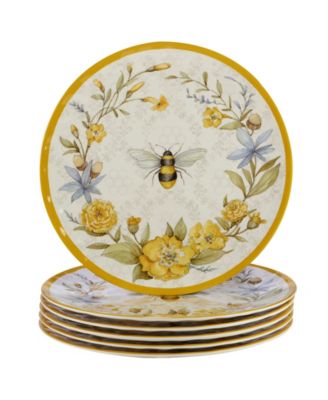 Bee Sweet Melamine Plates, Set of 6