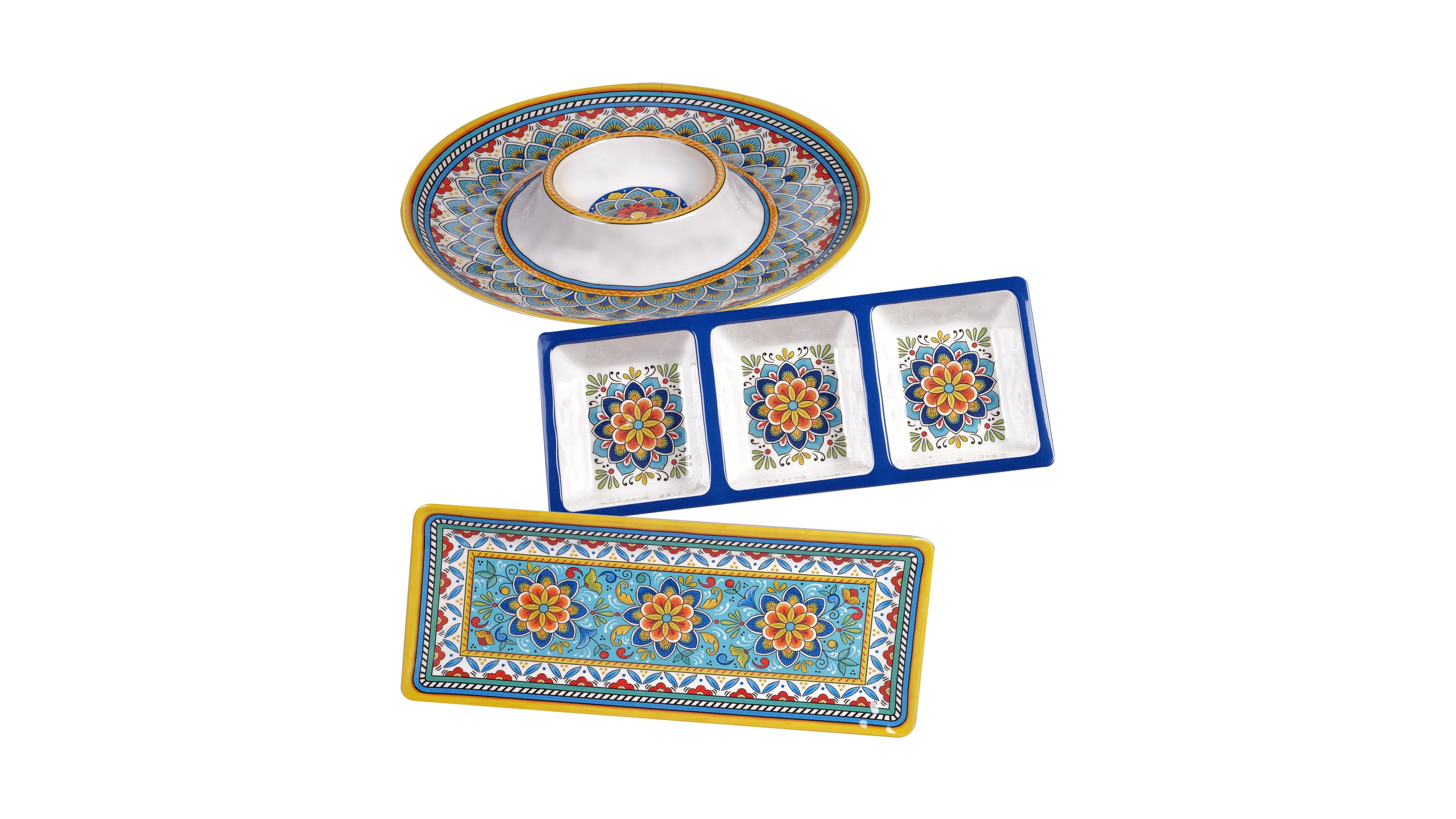 Certified International Portofino Melamine 3-Pc. Hostess Set