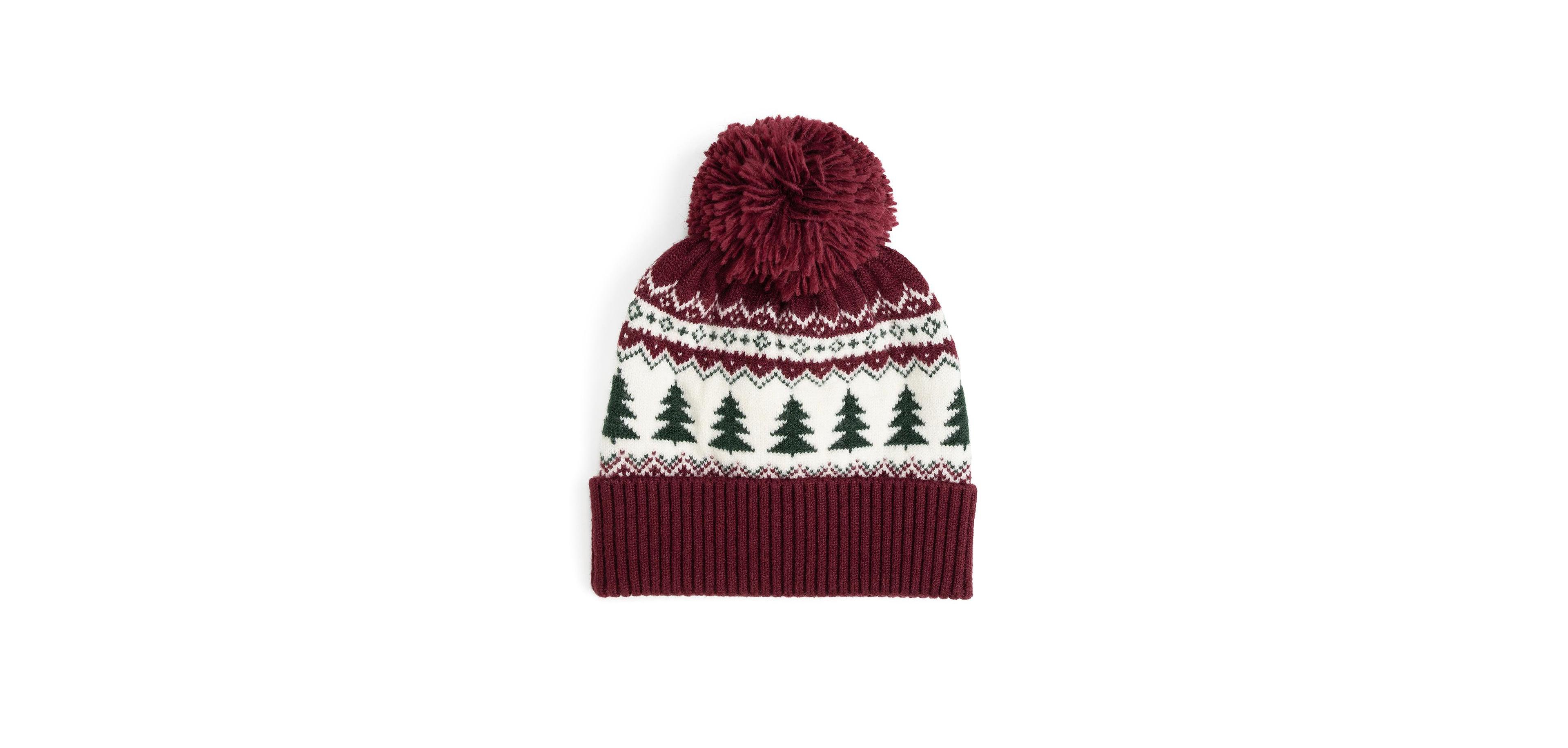 Sweet Wink Boys Pom-Pom Fair Isle Christmas-Tree Beanie