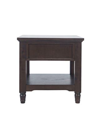 Brentwood Modern Transitional 24" Square End Table with Drawer and Storage Shelf