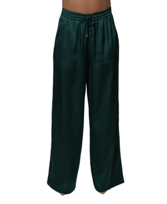 Women's Sunny Day Satin Wide-Leg Drawstring Pants