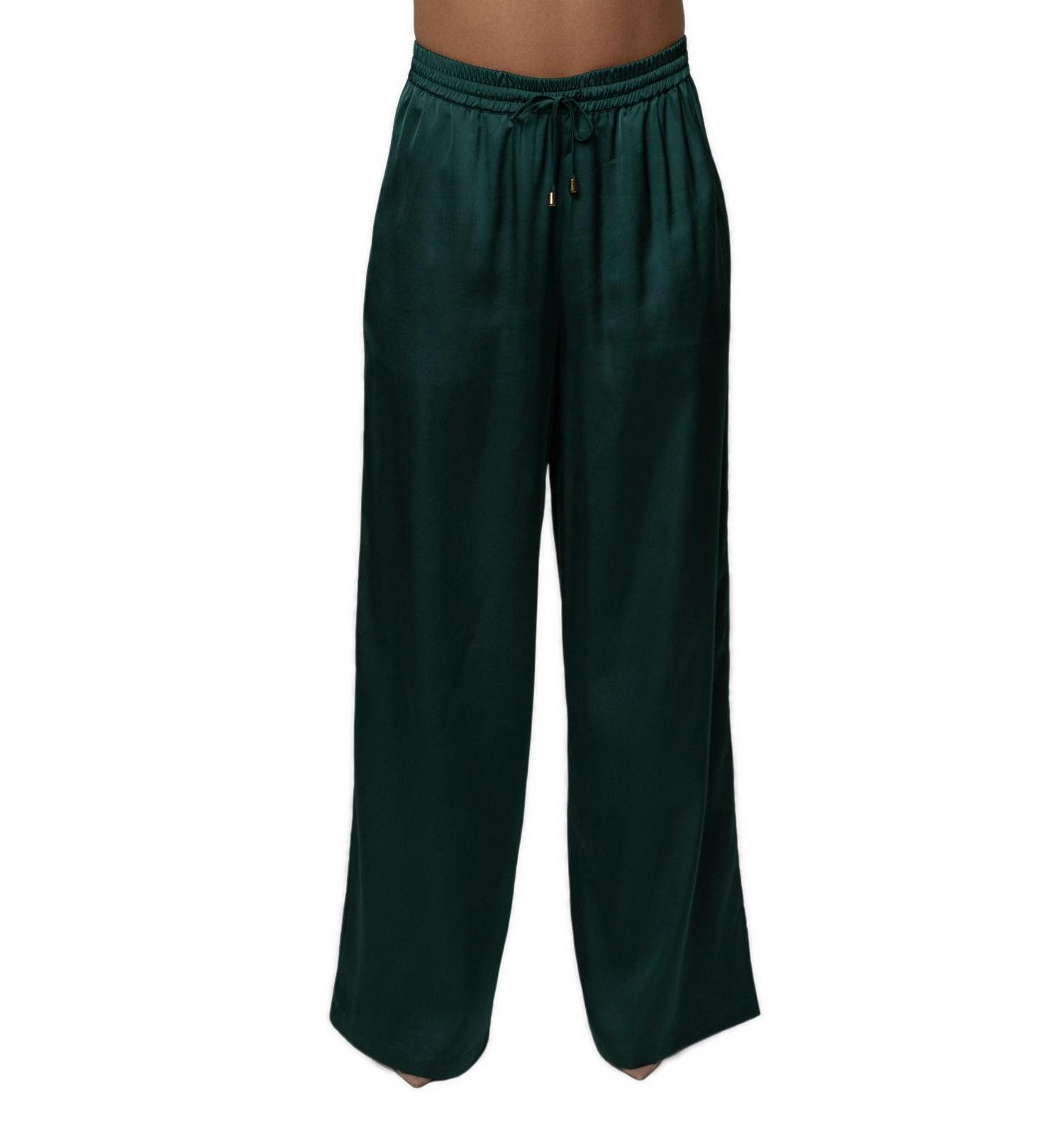 Women's Sunny Day Satin Wide-Leg Drawstring Pants
