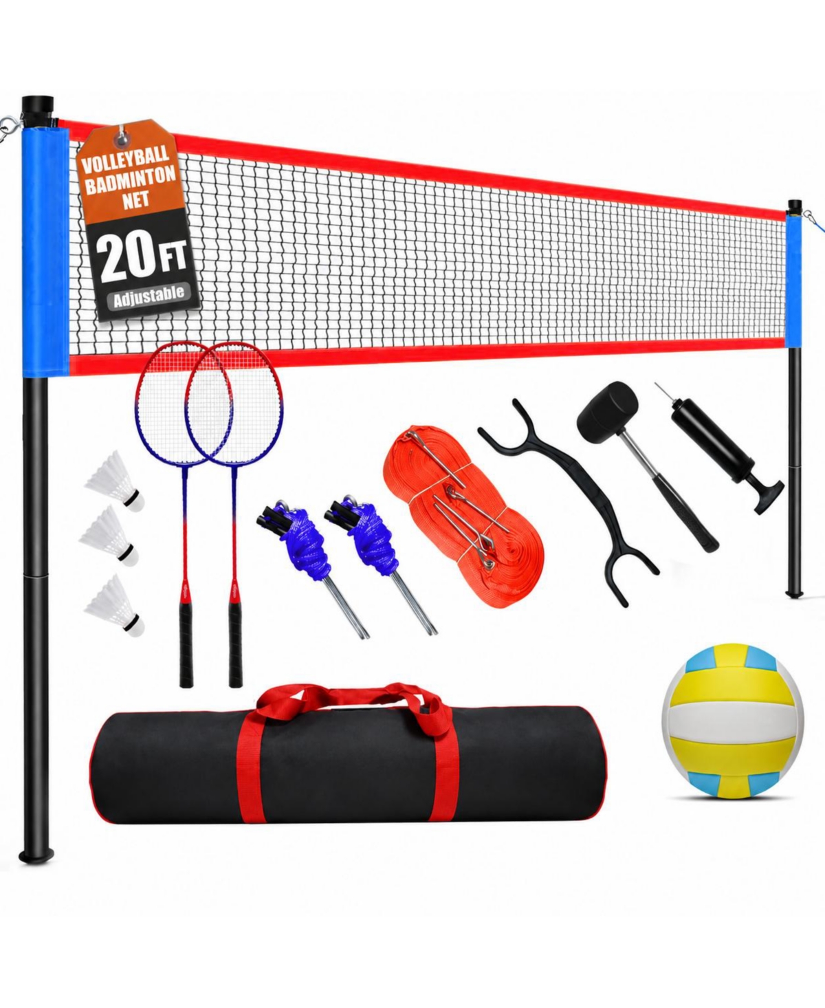 Furlihong Adjustable Outdoor Combo Game Set For Backyard Lawn Beach Easy Setup Portable Storage Complete Recreation Kit