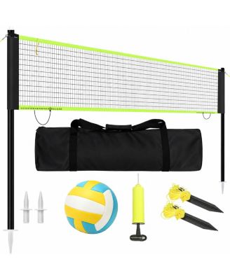 20ft Outdoor Volleyball Net Set Adjustable Poles Portable Carrying Bag