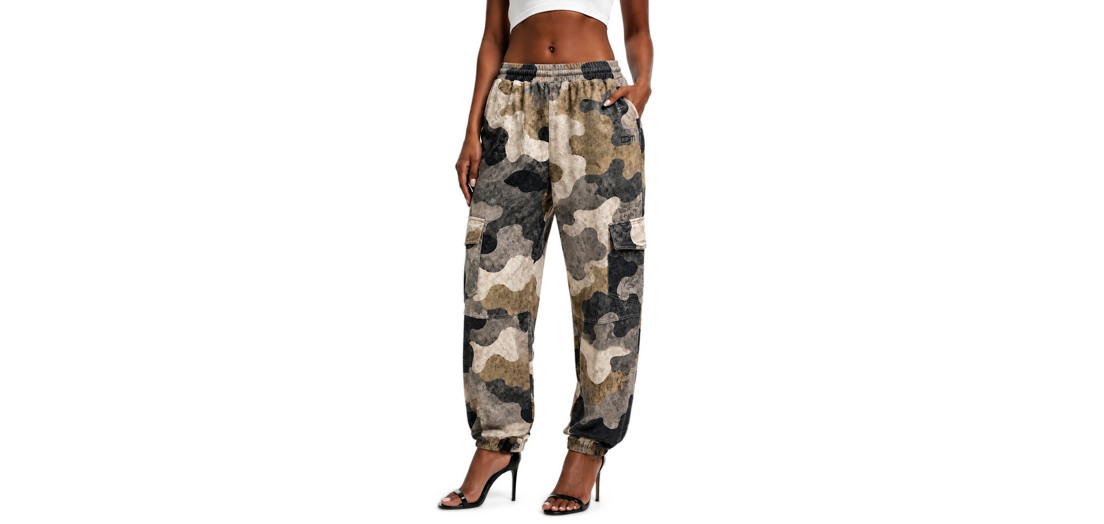 Dai Moda Women's Camo Baggy Cargo Joggers