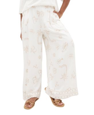 Plus Size Alessia High-Rise Wide-Leg Pull-On Pants