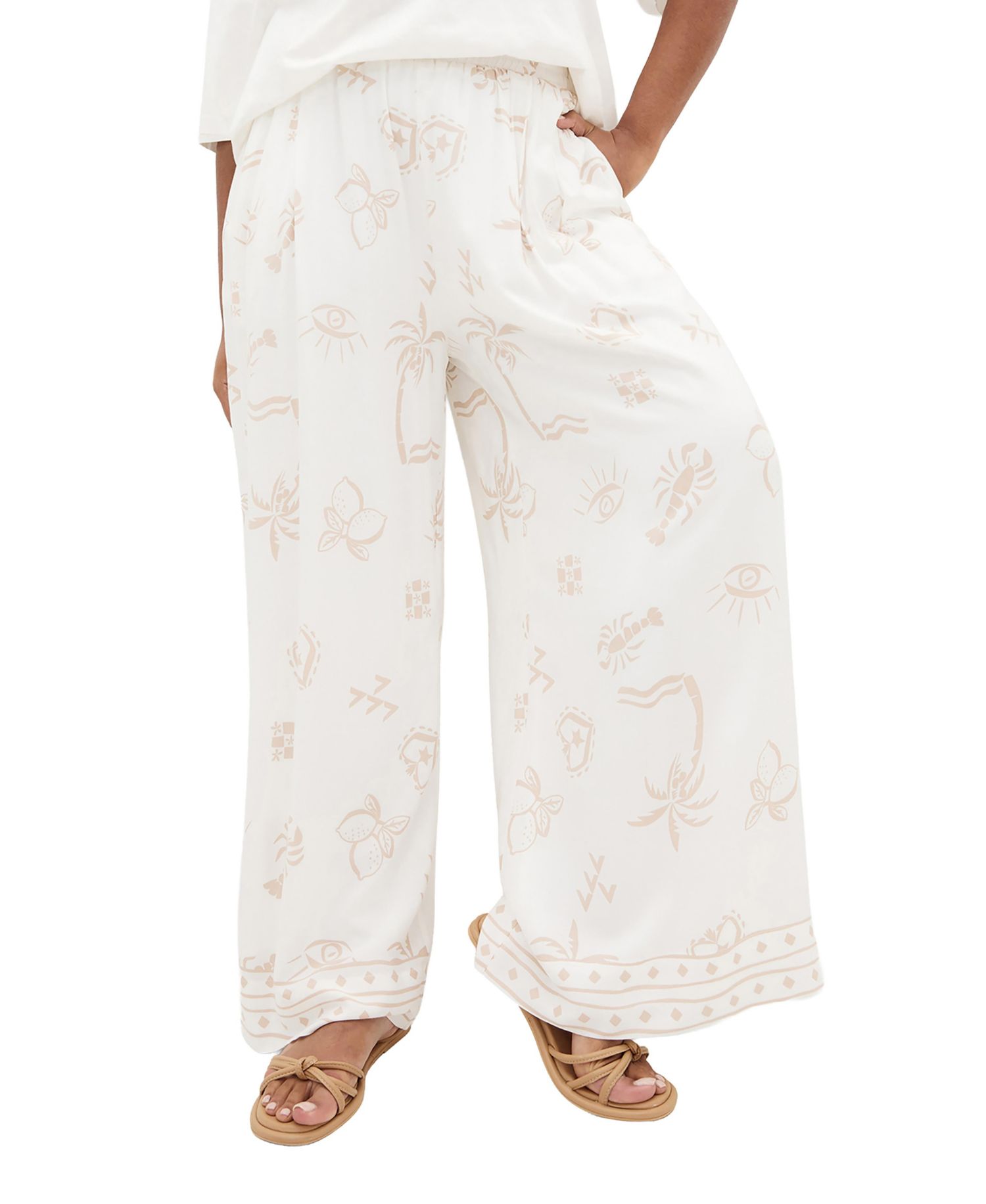 Plus Size Alessia High-Rise Wide-Leg Pull-On Pants