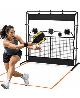 Portable Pickleball Rebounder Net 2 In 1 Training Equipment With Kitchen Lines For Solo Practice