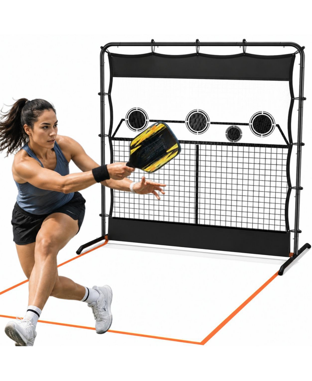 Sportneer Portable Pickleball Rebounder Net 2 In 1 Training Equipment With Kitchen Lines For Solo Practice
