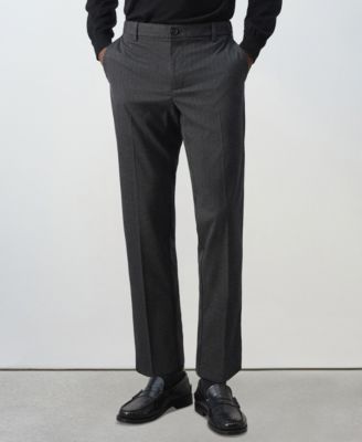 Men's Bologna Pleated Striped Cropped Pants