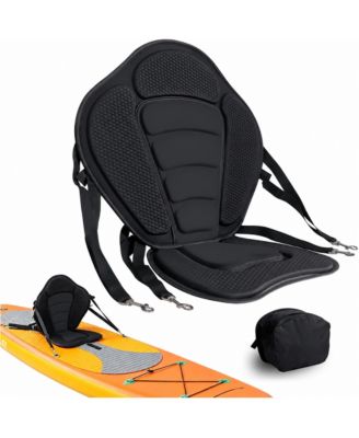 Deluxe Detachable Kayak Seat With Back Support 4 Adjustable Straps Storage Bag