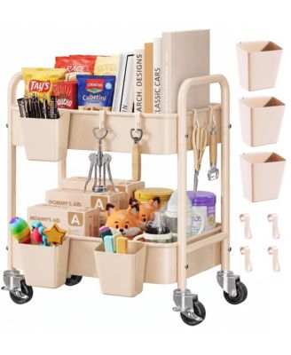 Rolling Metal Storage Cart 3 Tier Utility With Wheels For Home Organization