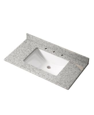 36 Inch Bathroom Vanity Top Granite Countertop with Ceramic Sink No Faucet No Drain Set No Sink Stopper