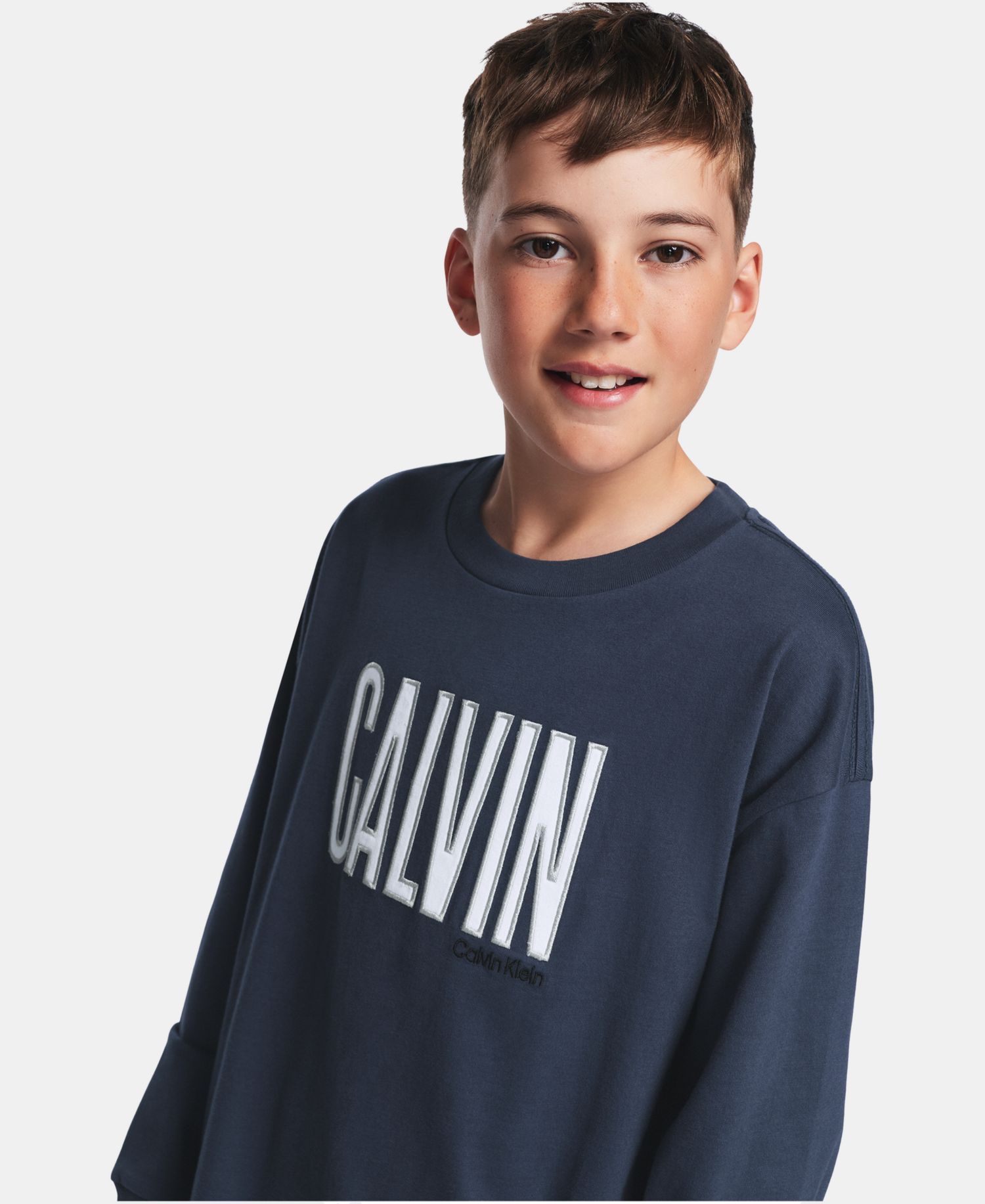 Boys' 8-20 Cotton Drop-Shoulder Patched Applique T-Shirt