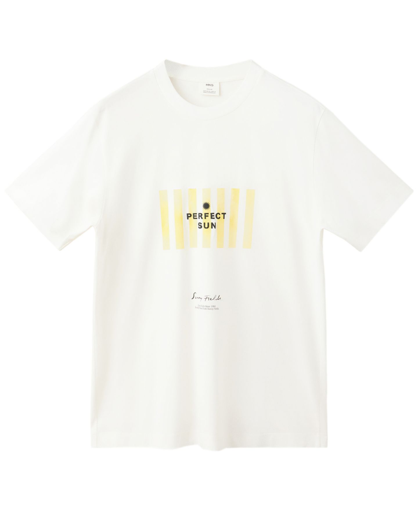 Мужская футболка Mango Graphic Regular-Fit Cotton, цвет: Белый — фото 8