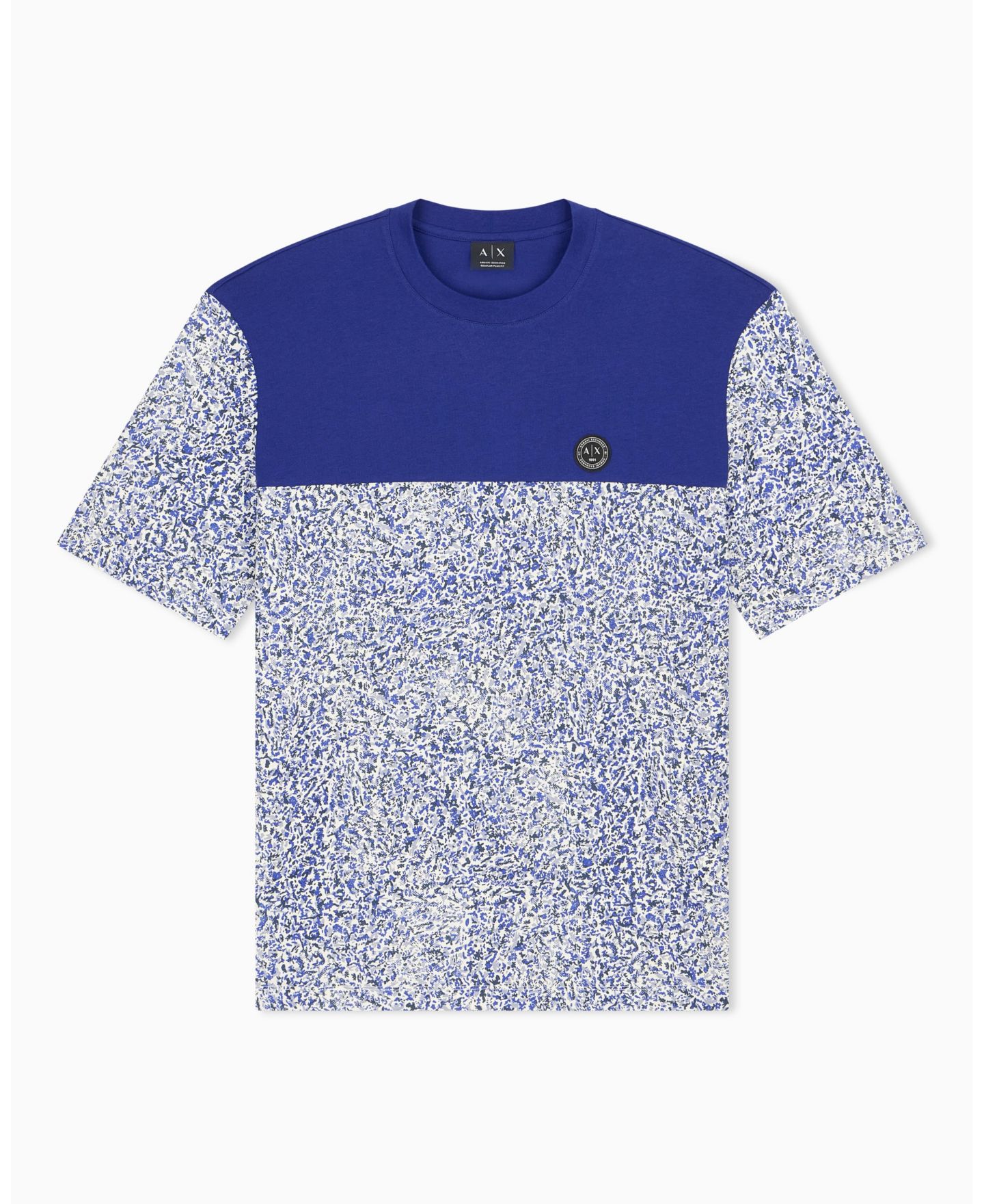 Мужская футболка A|X Armani Exchange Colorblock-Print Crewneck, цвет: Синий — фото 2