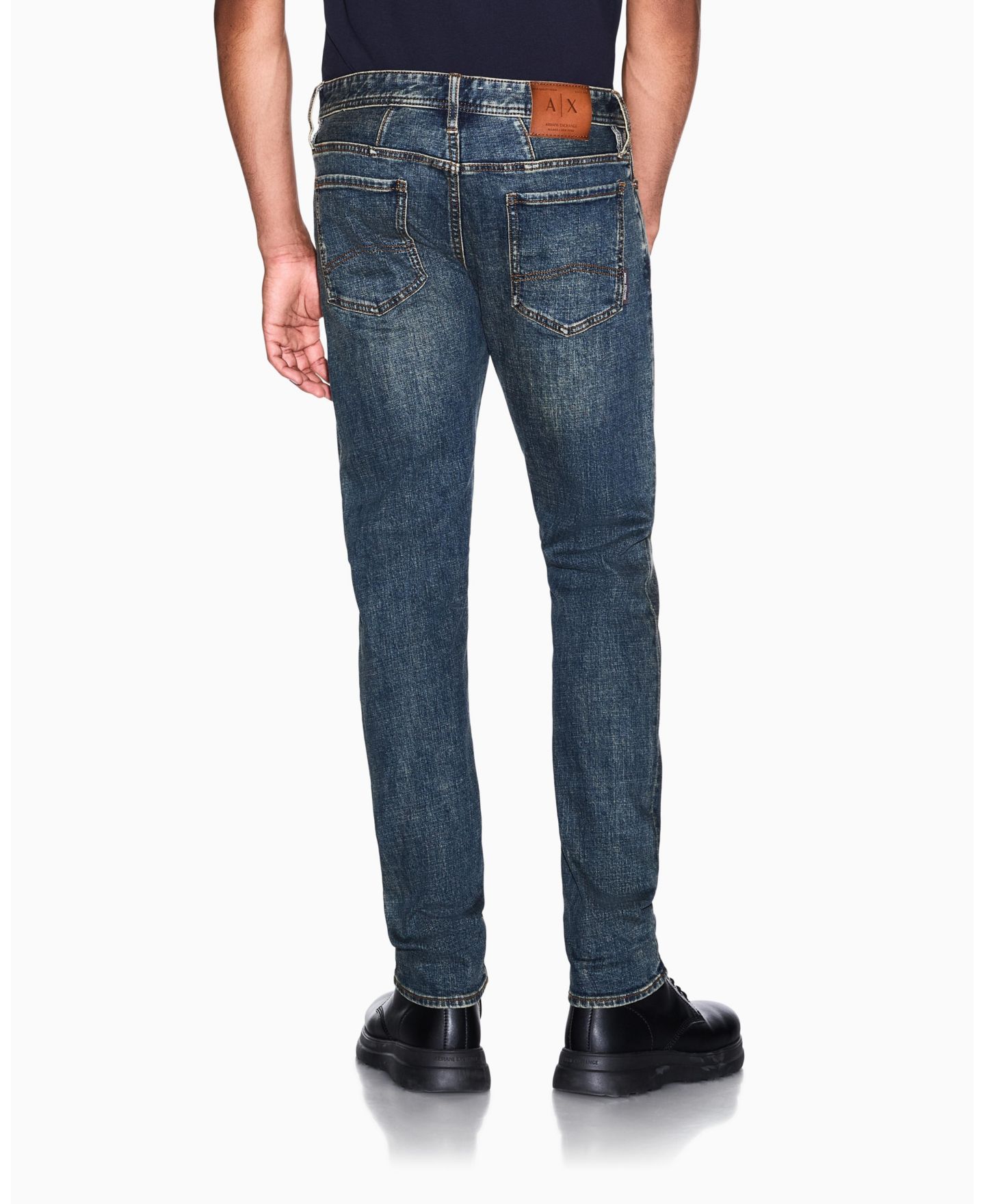Мужские эластичные джинсы скинни A|X Armani Exchange J66, цвет: Синий джинсовый — фото 5