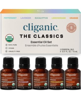 Organic Aromatherapy Set (Top 5 Essential Oils) - 15ml