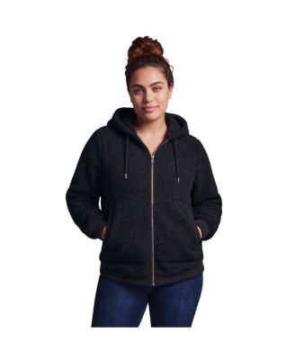 Plus Size Full-Zip Textured Relaxed-Fit Hoodie