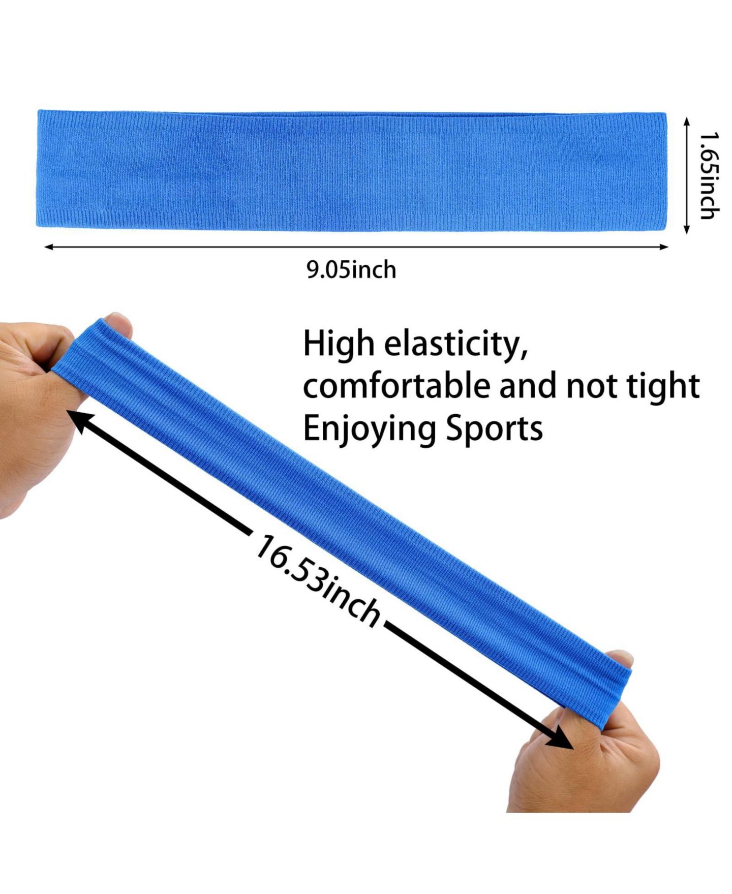 Женские аксессуары для волос peneyon Non-Slip Running Headbands, 5-Piece Set, цвет: Синий — фото 3