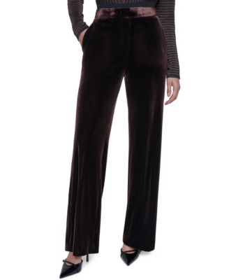 Women's High-Waisted Straight Velvet Pants