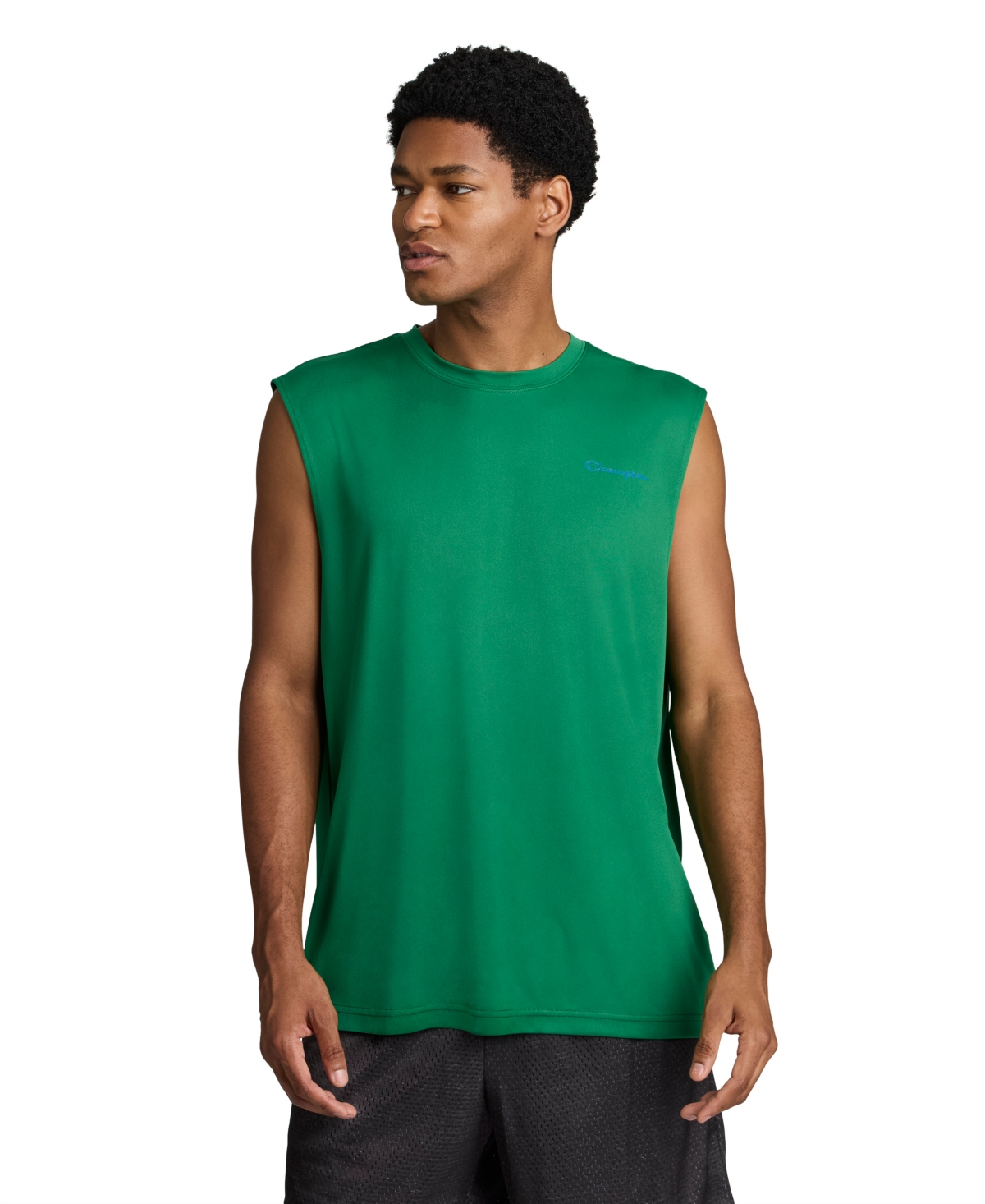 Champion Men's Script Sport Muscle Crewneck Tank Top - Verdant Green