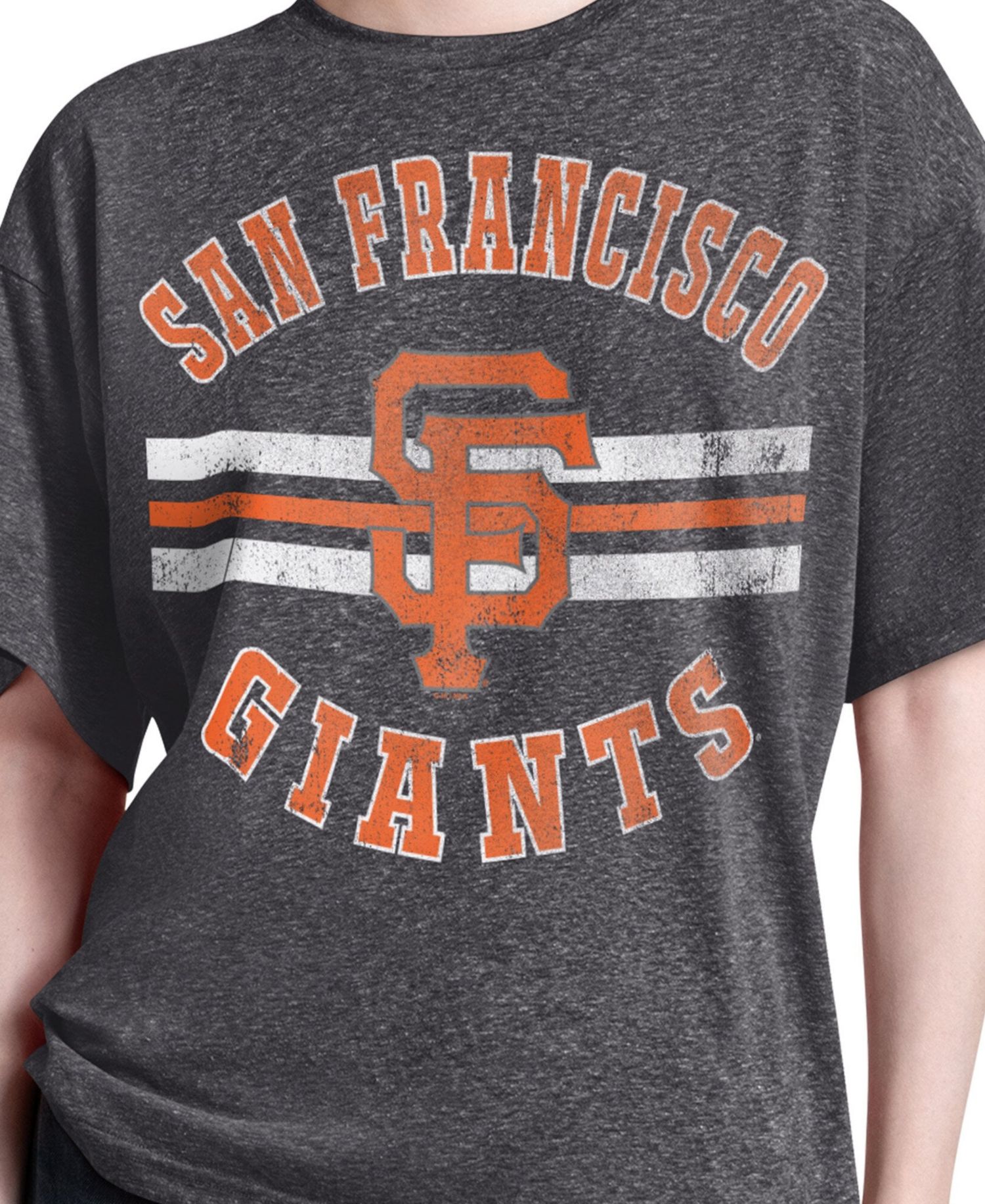 Women's Charcoal San Francisco Giants Jump Shot Boyfriend Tri-Blend T-Shirt