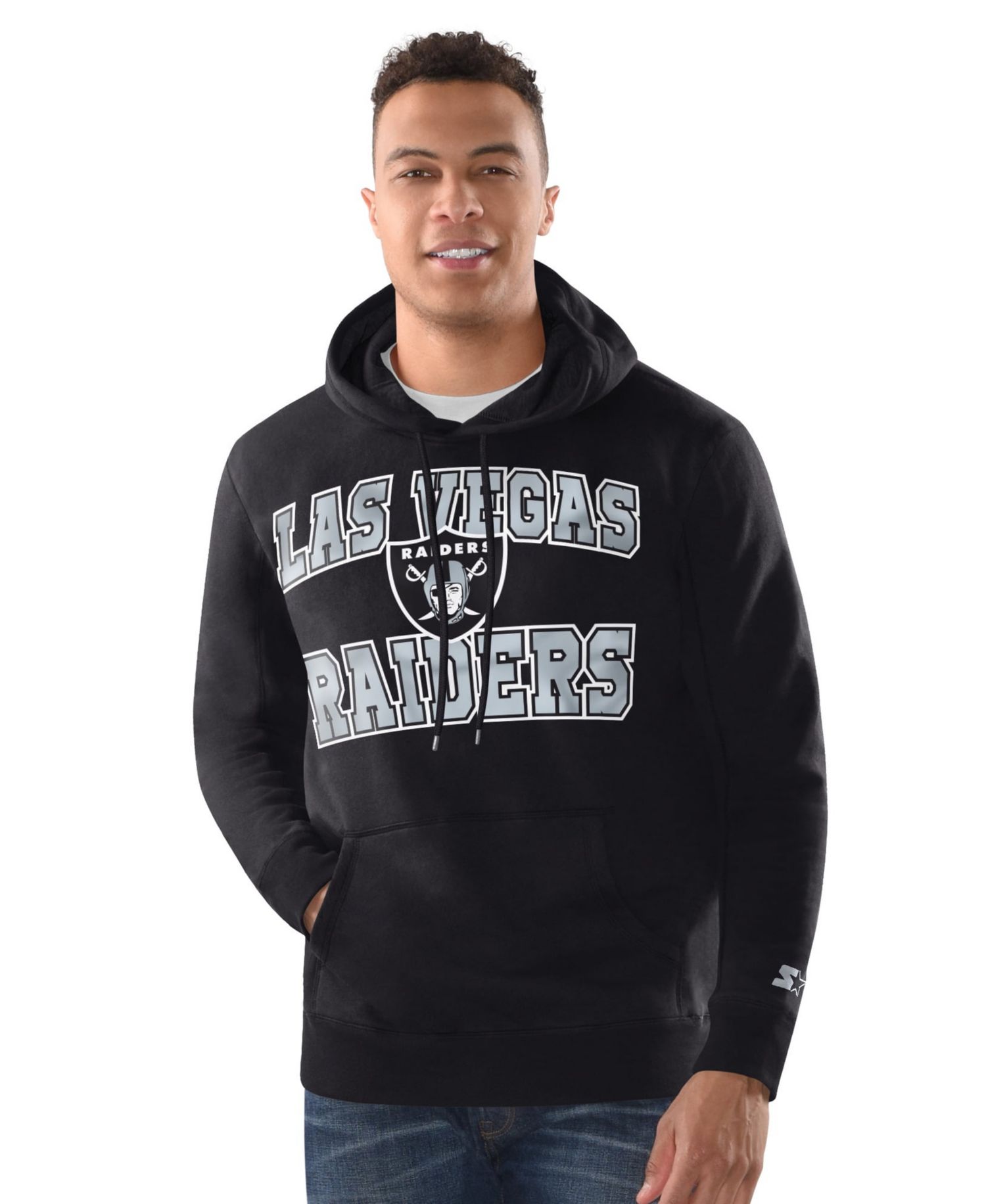 Men's Black Las Vegas Raiders Hoodie and Cuffed Knit Hat Combo Pack