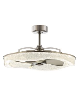 33 Modern Brushed Nickel Resin LED Fandelier Ceiling Fan with Light and Remote