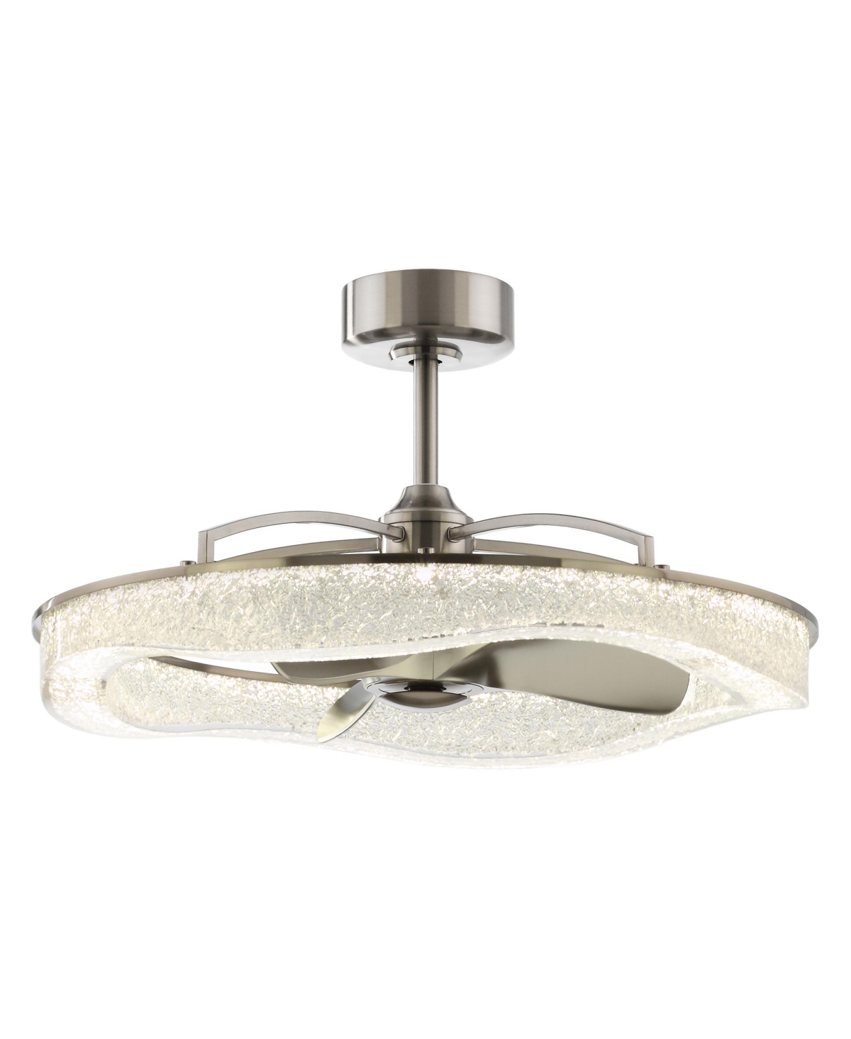 Parrot Uncle 33 Modern Brushed Nickel Resin Led Fandelier Ceiling Fan with Light and Remote