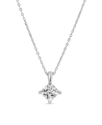 Diamond Pendant (1/2 ct. t.w.) Princess Cut in 14k White Gold