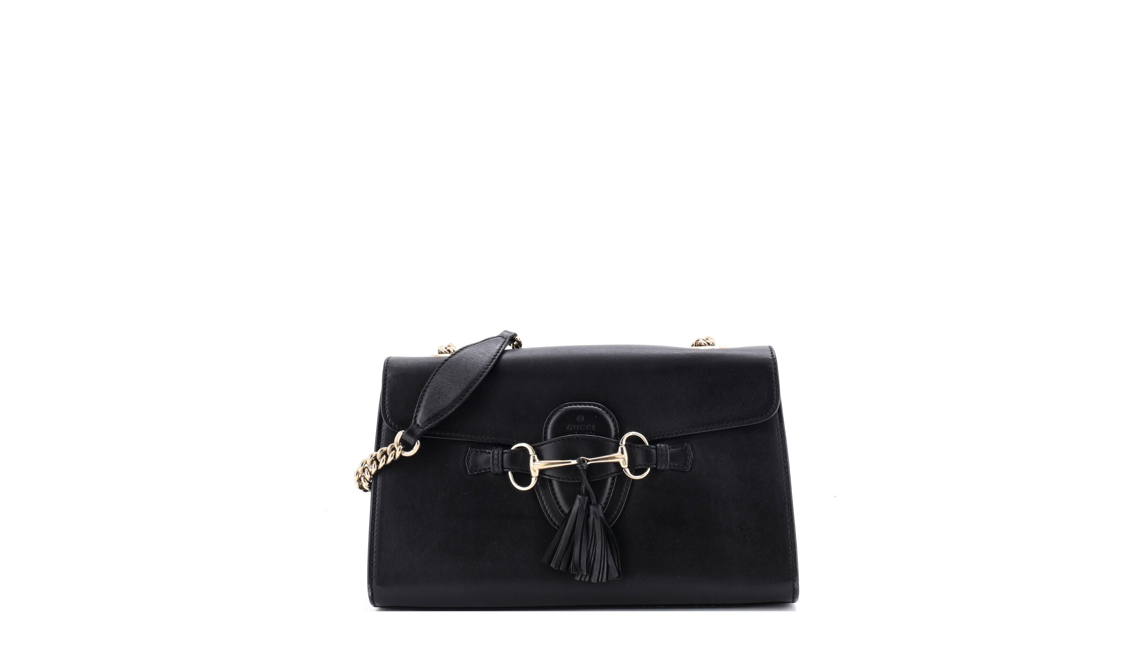 Pre-Owned Gucci Medium Emily Chain Flap Bag Leather