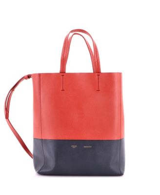 Small Vertical Bi-Cabas Tote Grained Calfskin