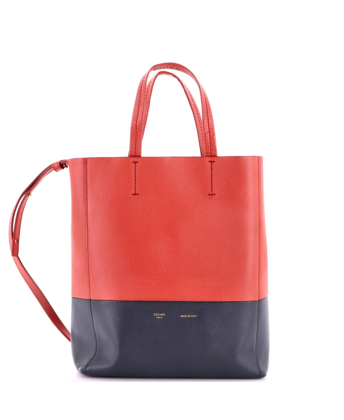 Pre-Owned Celine Small Vertical Bi-Cabas Tote Grained Calfskin