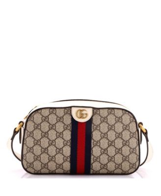 Small Ophidia Camera Shoulder Bag GG Coated Canvas with Leather