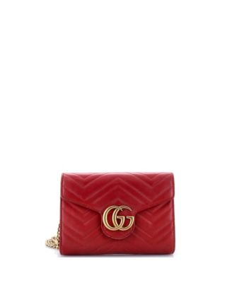 Mini GG Marmont Chain Wallet Matelasse Leather
