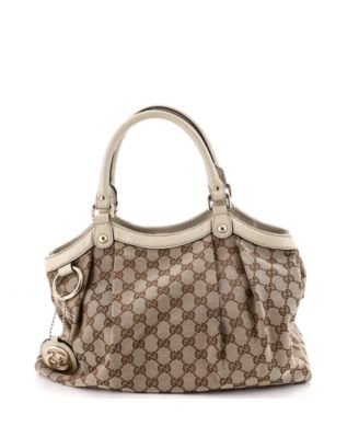 Medium Sukey Tote GG Canvas with Leather