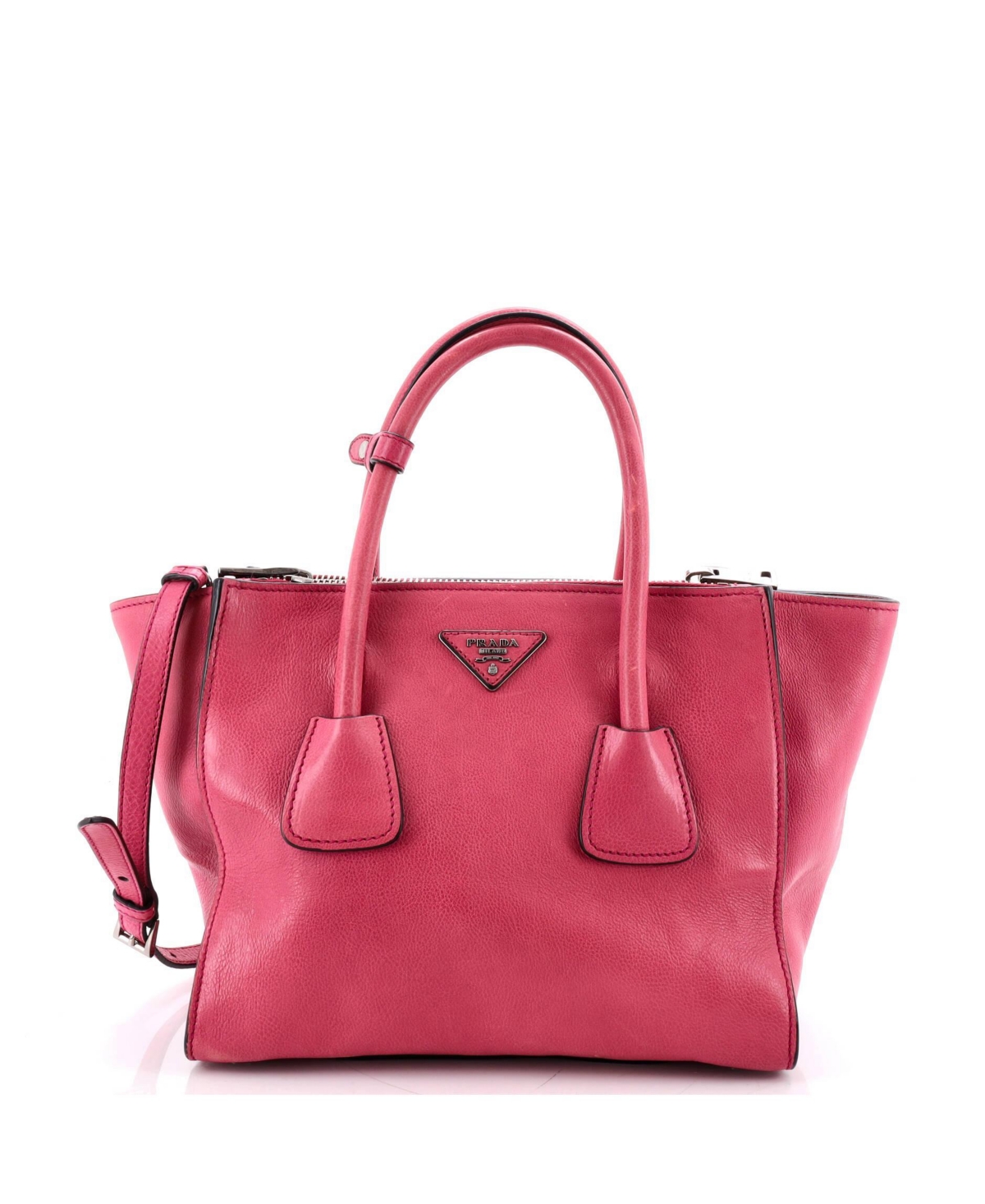 Pre-Owned Prada Small Twin Pocket Convertible Tote Leather