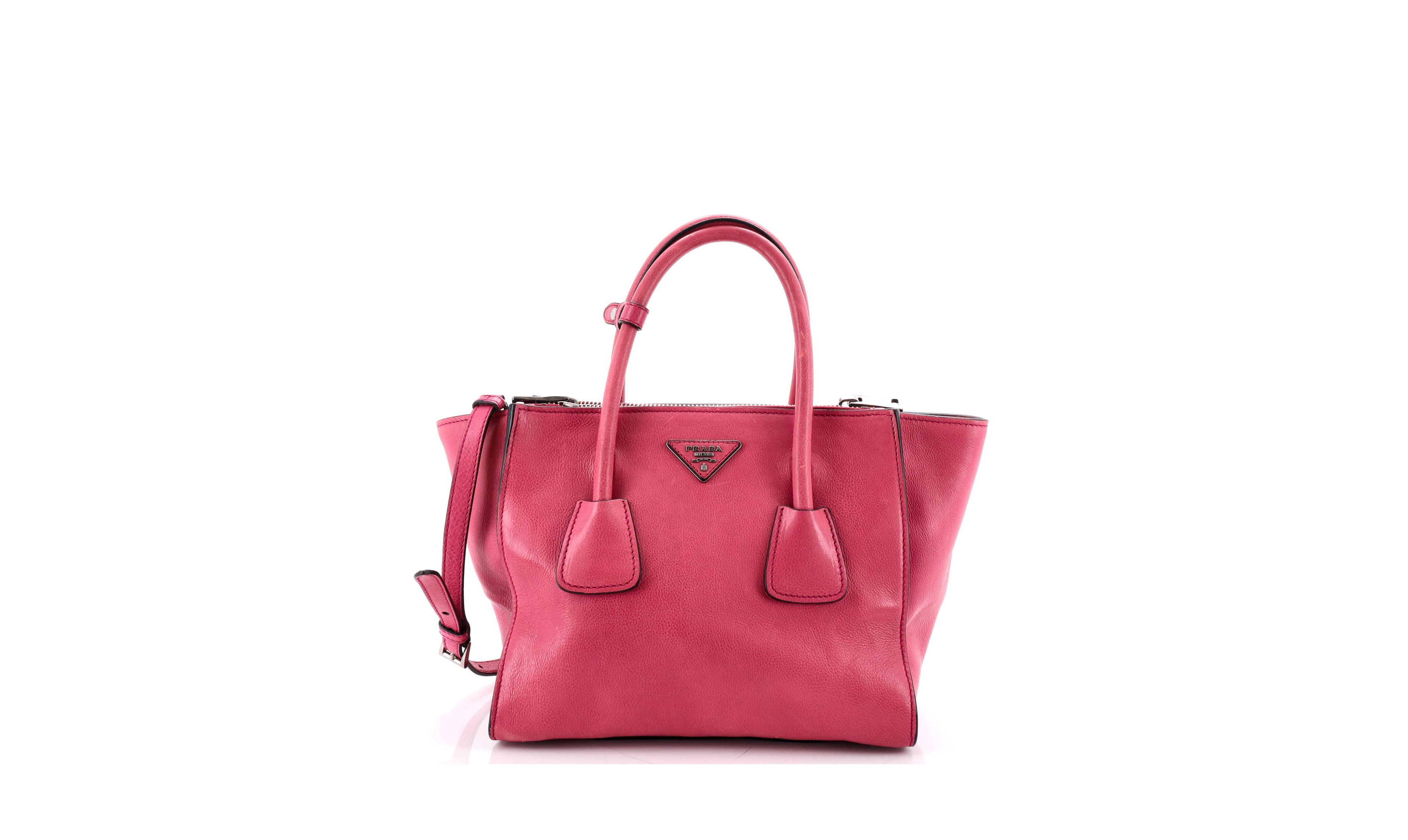 Pre-Owned Prada Small Twin Pocket Convertible Tote Leather