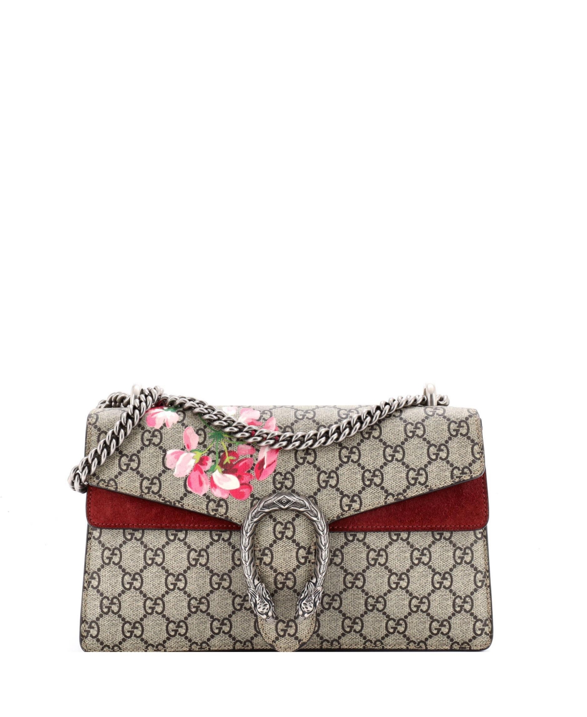 Pre-Owned Gucci Small Dionysus Bag Blooms Print Gg Coated Canvas - Natural