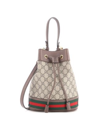 Small Ophidia Canvas Coated Crossbody Bucket Bag
