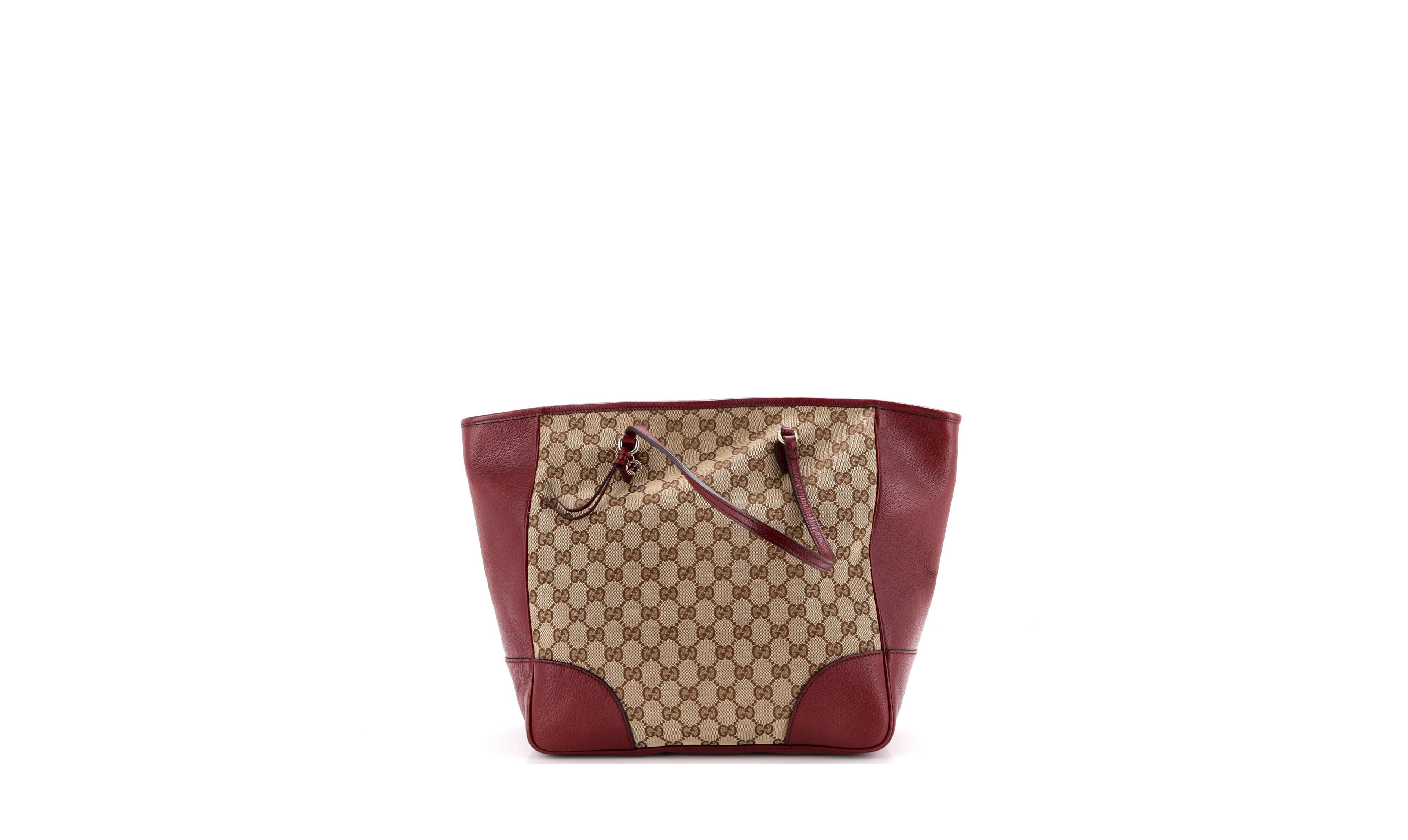 Pre-Owned Gucci Medium Bree Tote Gg Canvas with Leather