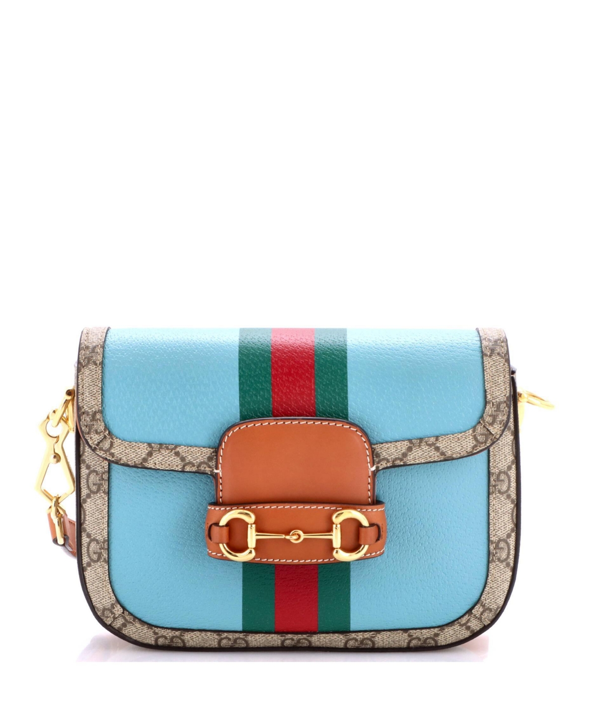 Pre-Owned Gucci Mini Horsebit 1955 Shoulder Bag Leather with Gg Coated Canvas
